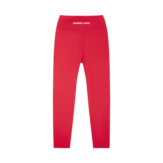 High-Waisted Yoga Leggings — red back