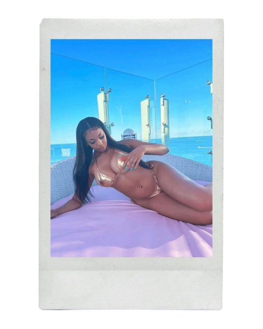 METALLIC 2 PIECE BIKINI GOLD
