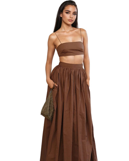 Summer Beach Style Cotton Skirt Set