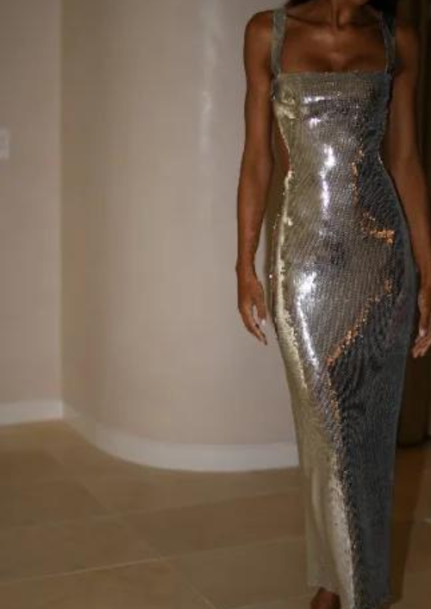 Silver maxi dress, 