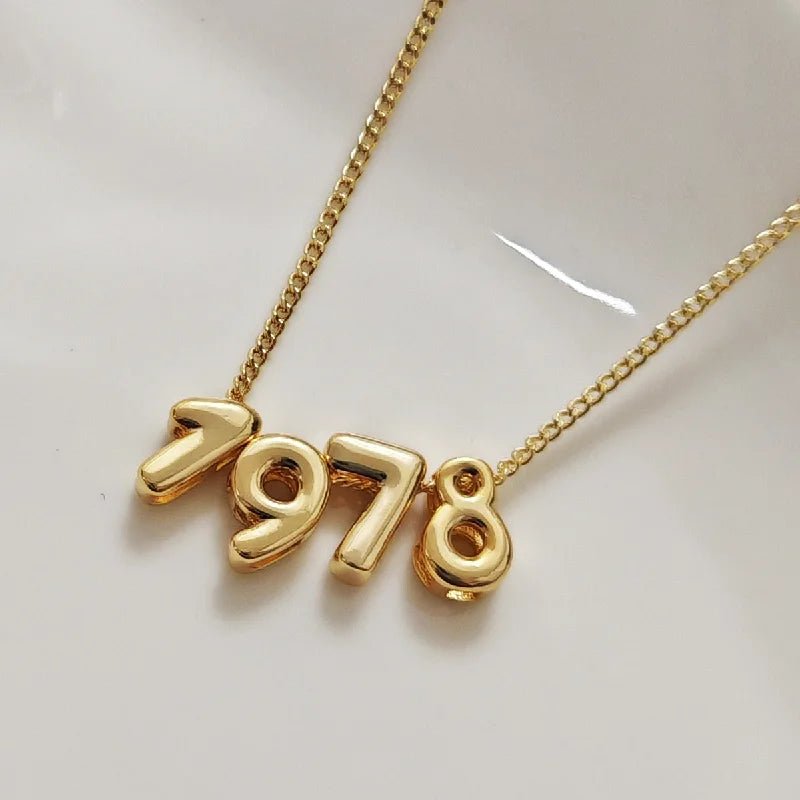 3D Bubble Number Necklace