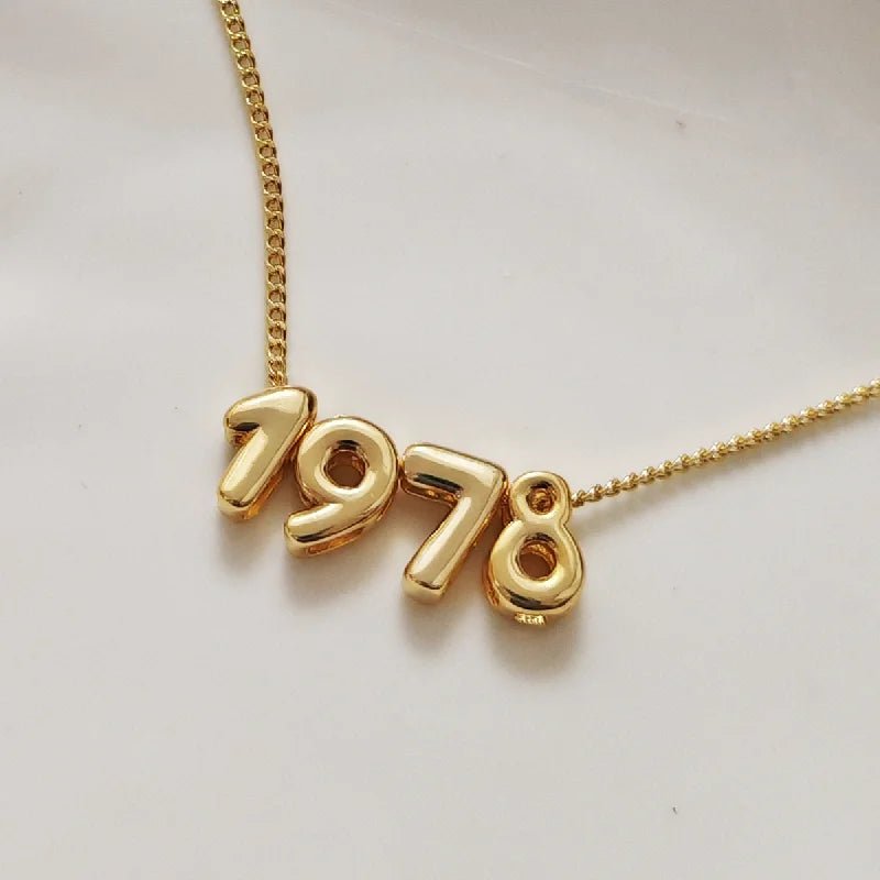 3D Bubble Number Necklace