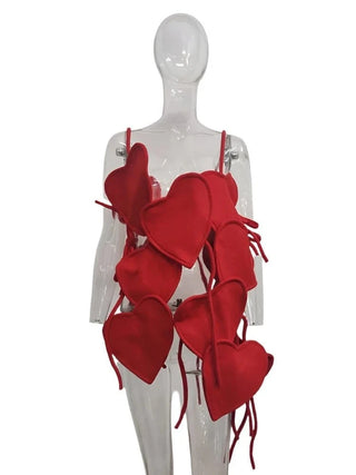 3D Red Heart Strings - Mabel Love Co - Apparel & Accessories