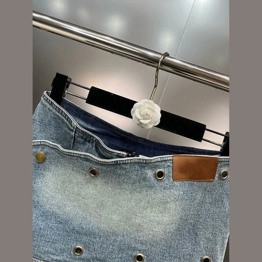 Denim Skirt Multi Buttons 4