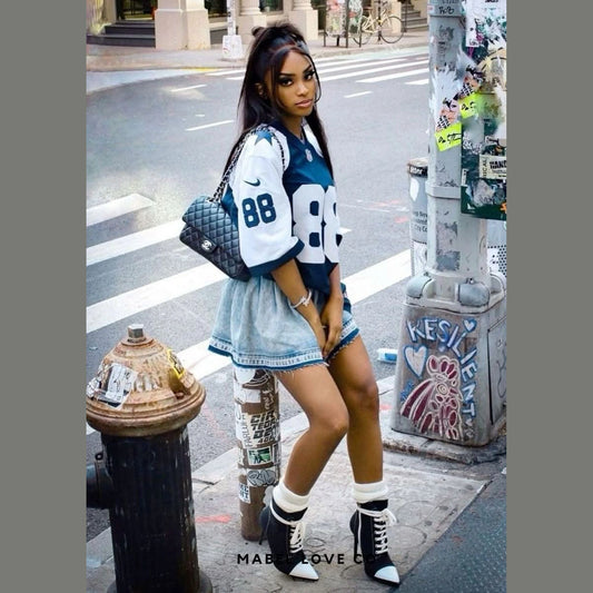 Pleated Denim Skirt 4