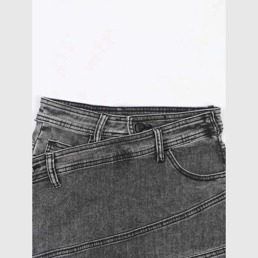 Black denim skort 4
