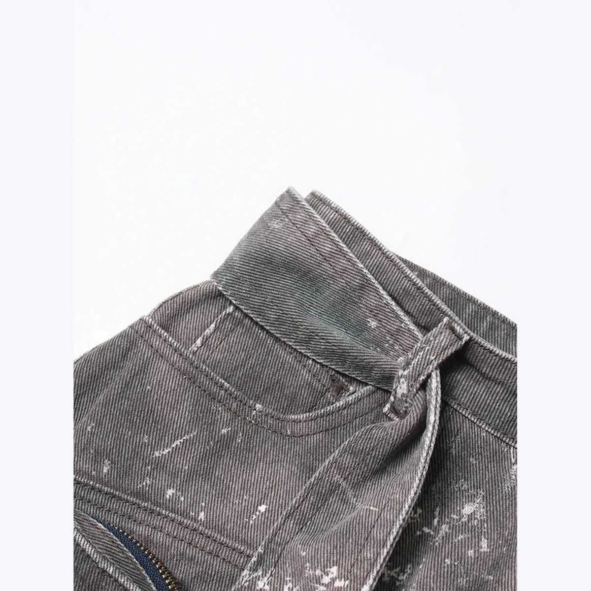 Black Splattered Denim Skirt 4