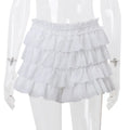 Fashion Y2K Ruffle Tiered Mini Skirts Co-Ord Sets Elegant Outfits Tie Front Tops and Skirt 2 Piece Matching Sets