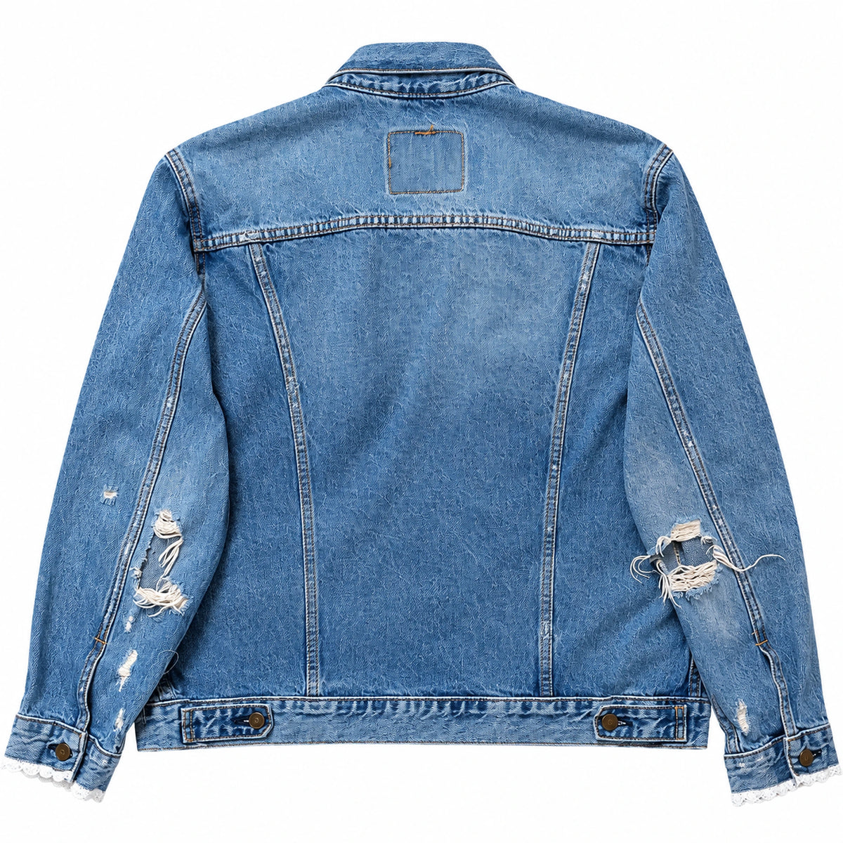 Rhinestone Lace Denim Jacket — back