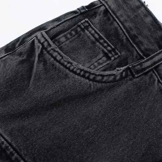 Cargo Denim Mini Skirt — back pocket