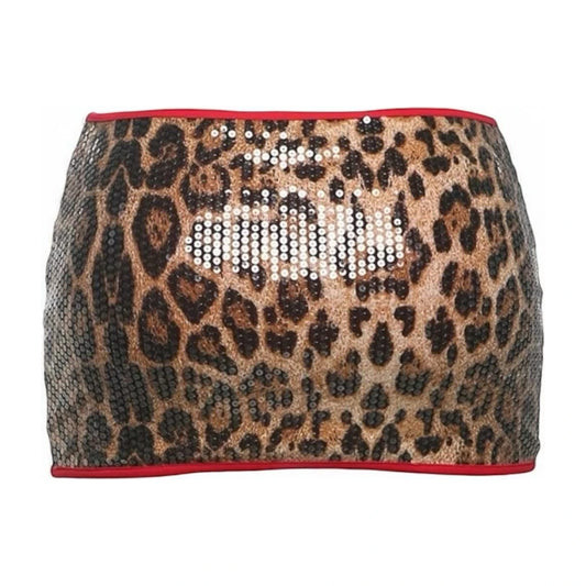 Sequin Leopard Mini Skirt - Wild Night Out - additional view 5