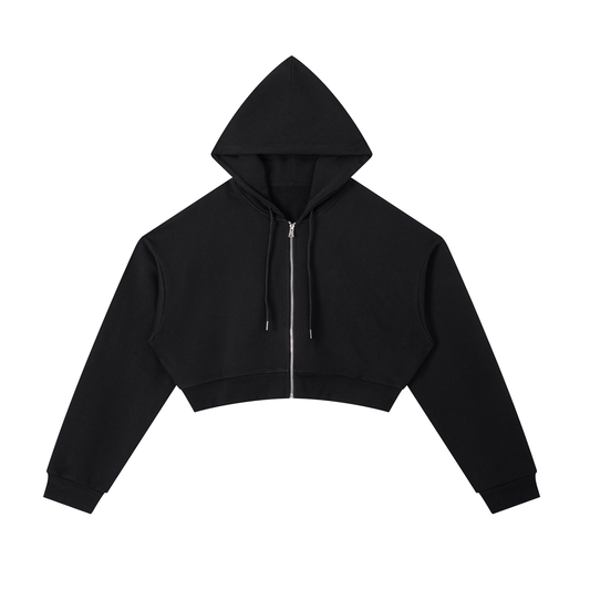 Essential Cropped Zip-Up Hoodie