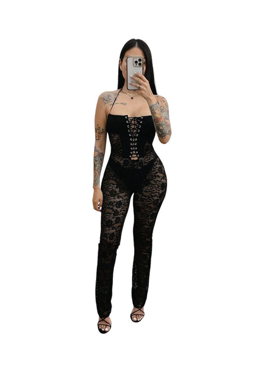 Bandage Sexy Party Lace Jumpsuits