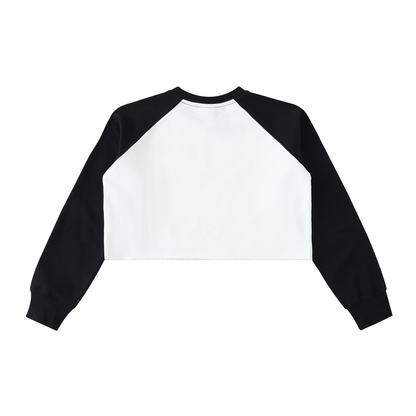 Dont touch me Color-Block Crop Sweatshirt"