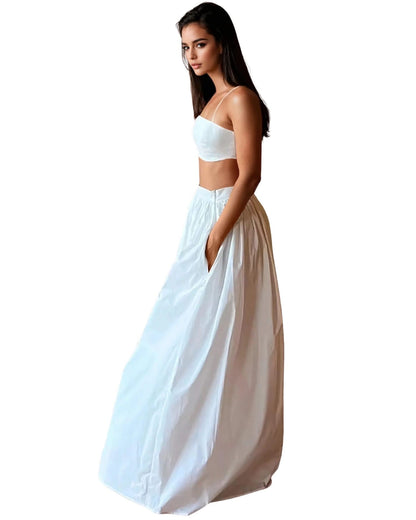 Summer Beach Style Cotton Skirt Set