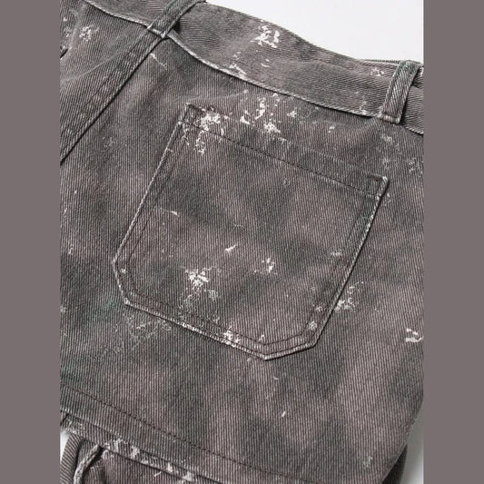 Black Splattered Denim Skirt 6