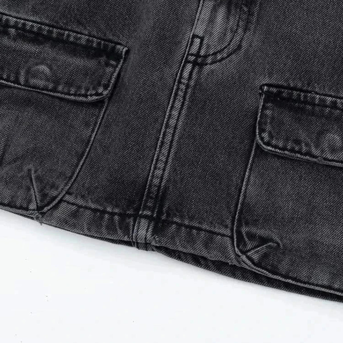 Cargo Denim Mini Skirt — cargo pocket