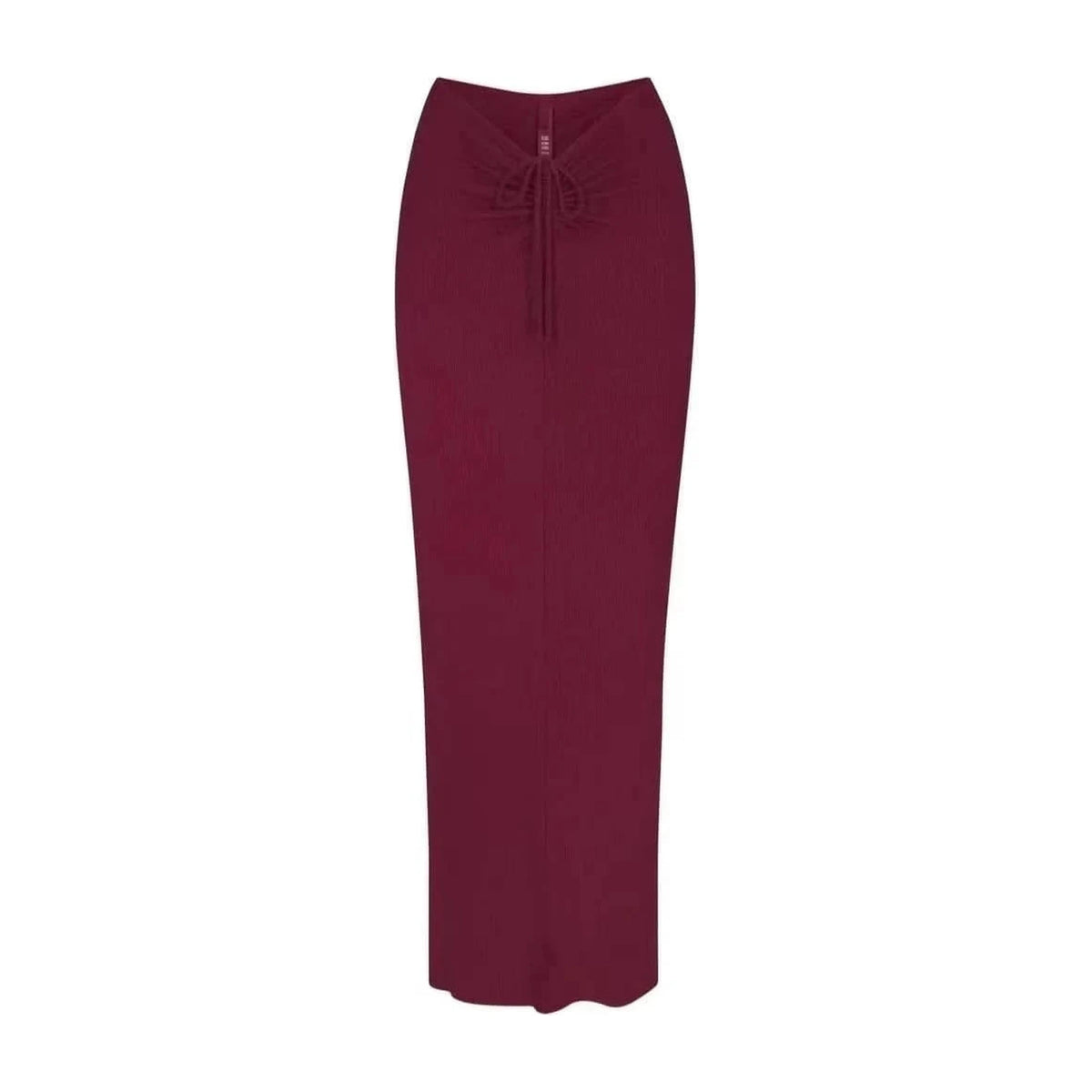 High Waisted Mid Length Skirt with Hip Wrap 6