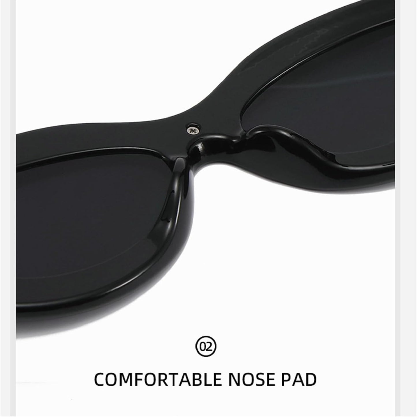 Cat Eye Sunglasses for Women Cute Oval Thick Frame Y2K Accessories Sun Glasses Chic Retro Style Shades