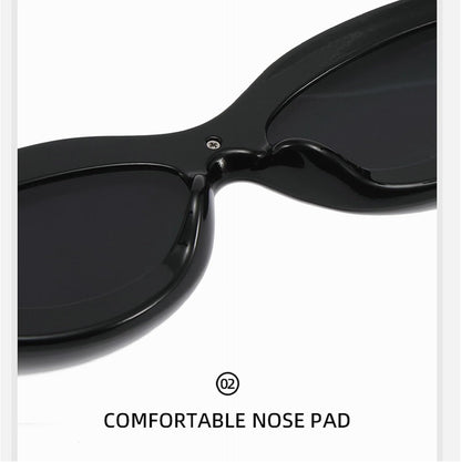 Cat Eye Sunglasses for Women Cute Oval Thick Frame Y2K Accessories Sun Glasses Chic Retro Style Shades