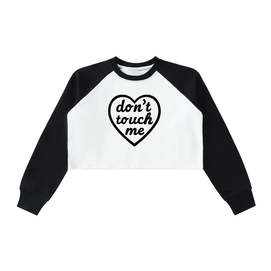 Dont touch me Color-Block Crop Sweatshirt"