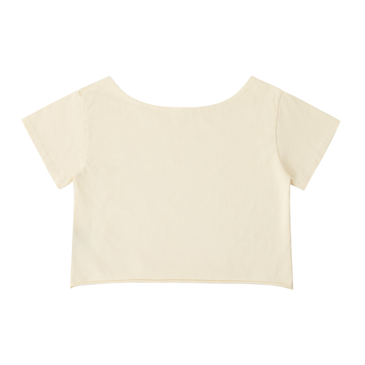 Eden Dusty Blue Off-Shoulder Rolled Hem T-Shirt - model wearing new