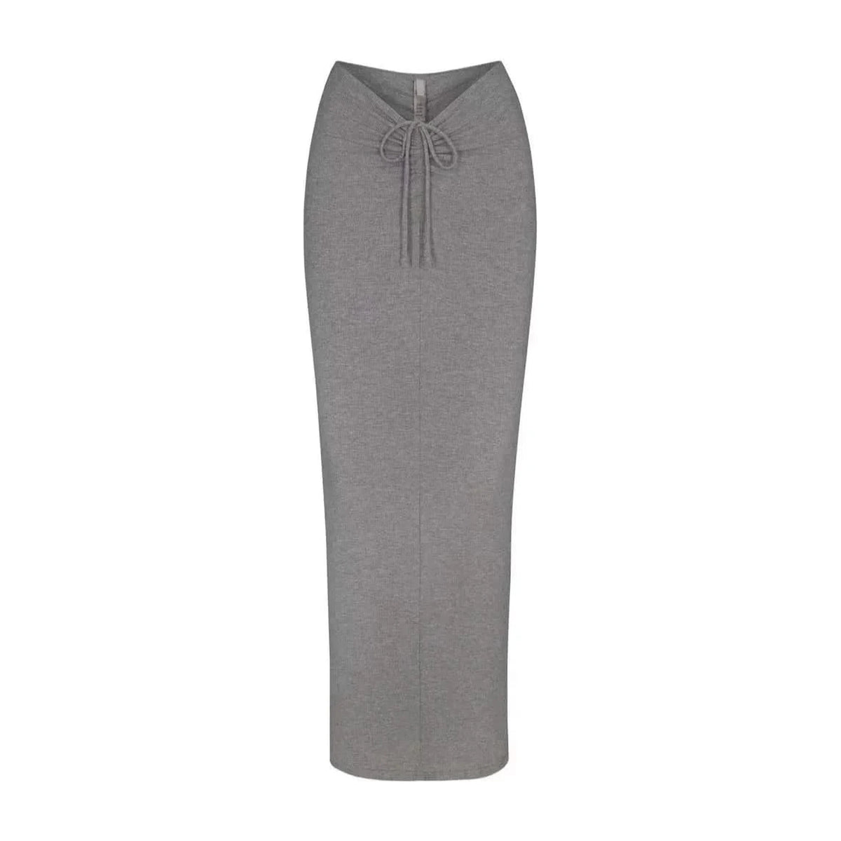High Waisted Mid Length Skirt with Hip Wrap 7