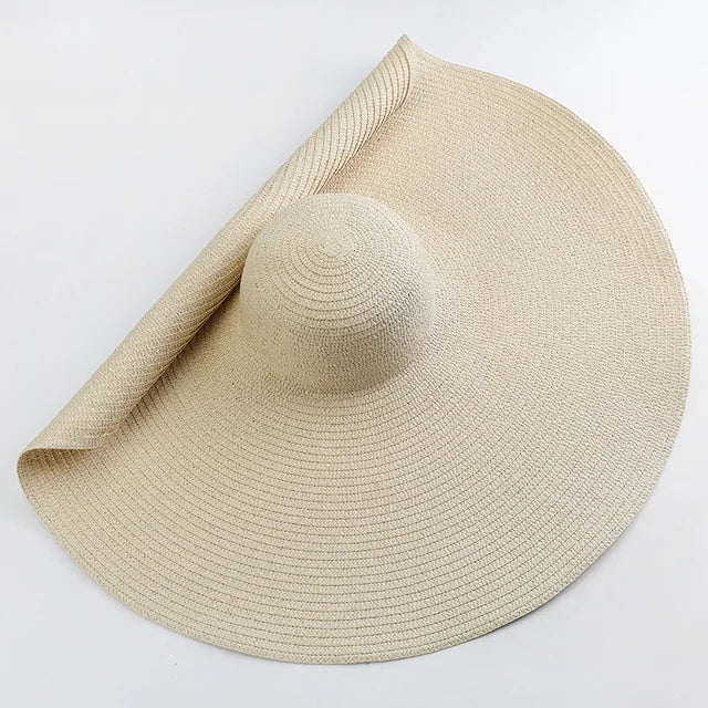 Khaki Wide Paper Straw Hat