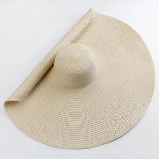 Beige Wide Paper Straw Hat