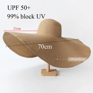 Size details of Wide Paper Straw Hats