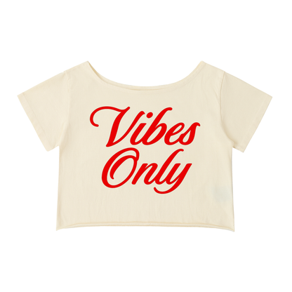 "Eden Dusty Blue Off-Shoulder Rolled Hem T-Shirt"