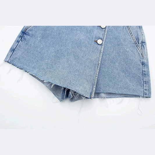 Wrap Denim Short 8