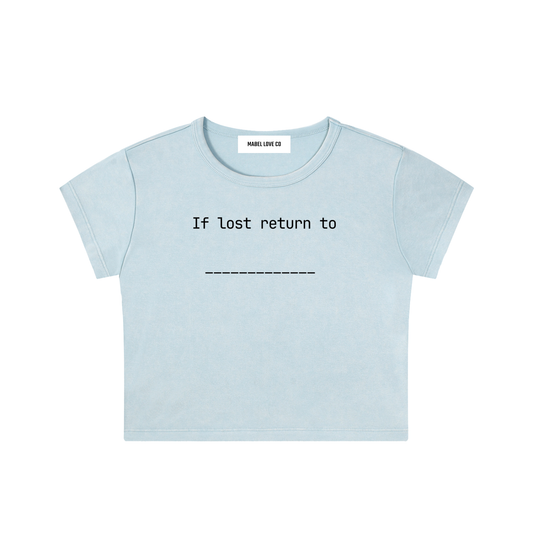if lost return to Snow Washed Crop Top