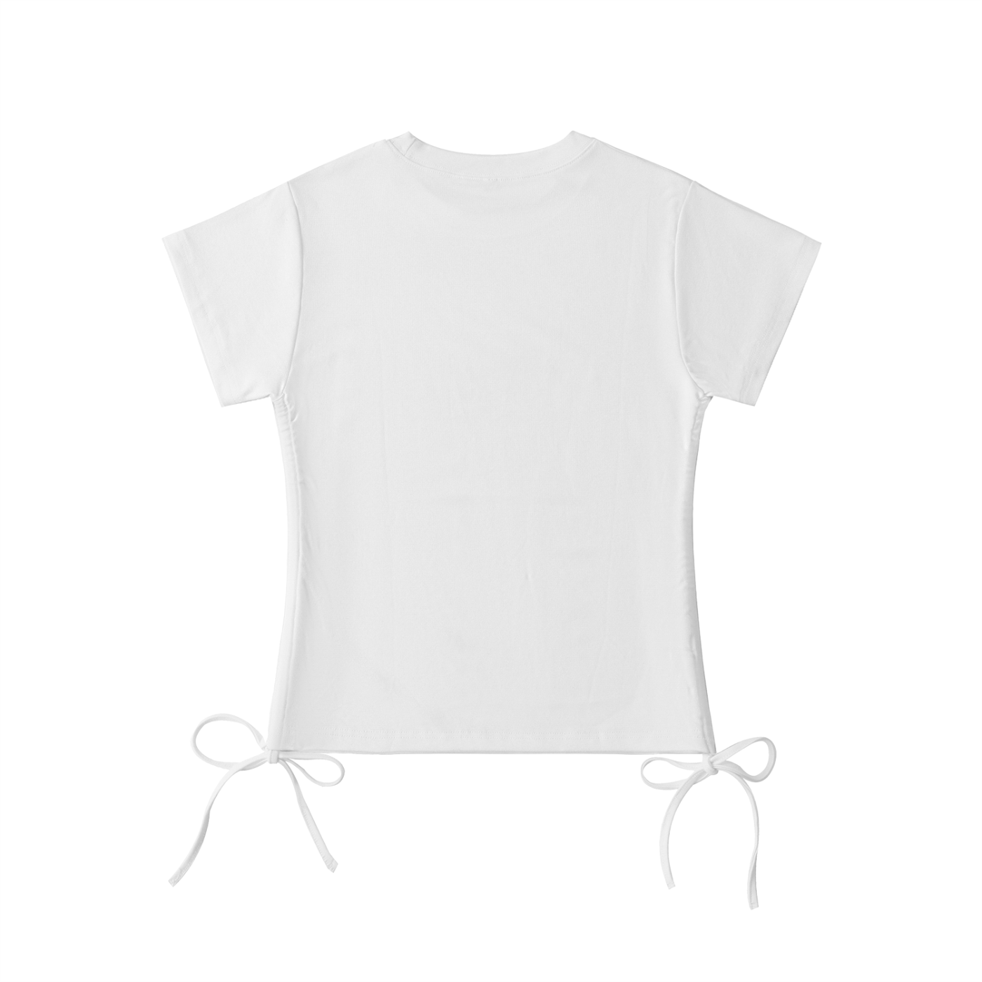 Evelyn Black Drawstring Crop T-Shirt