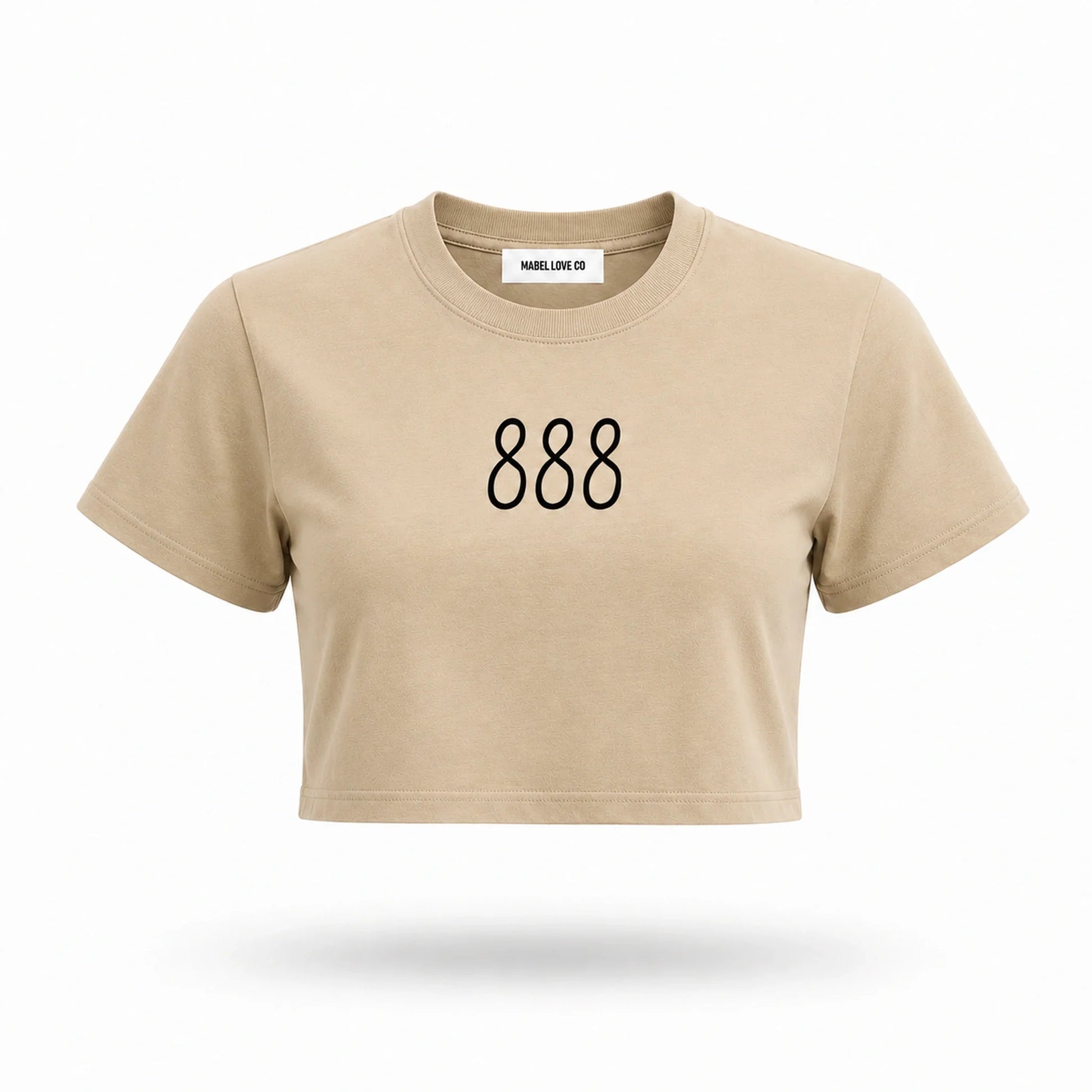 888 Angel Crop Top khaki front ghost style image