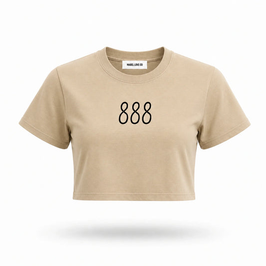 888 Angel Crop Top khaki front ghost style image