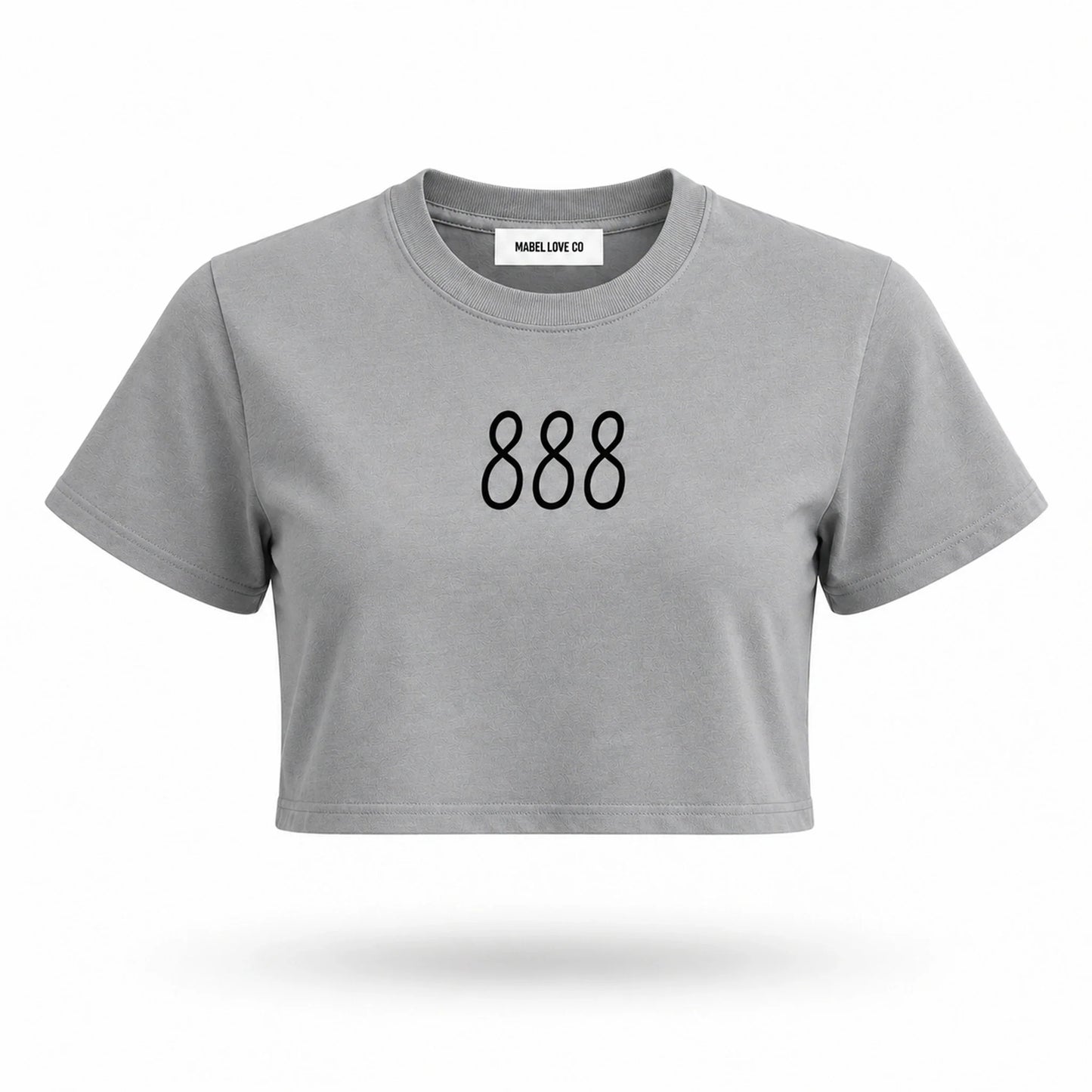 888 Angel Crop Top medium gray front ghost style image