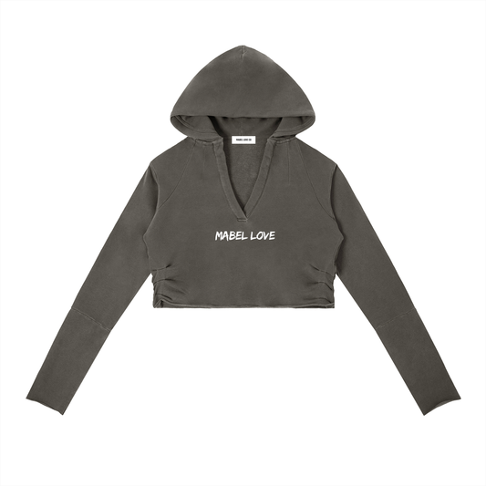 Vintage Washed Raw Edge Hoodie