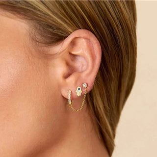 925 Hand Stud Earring