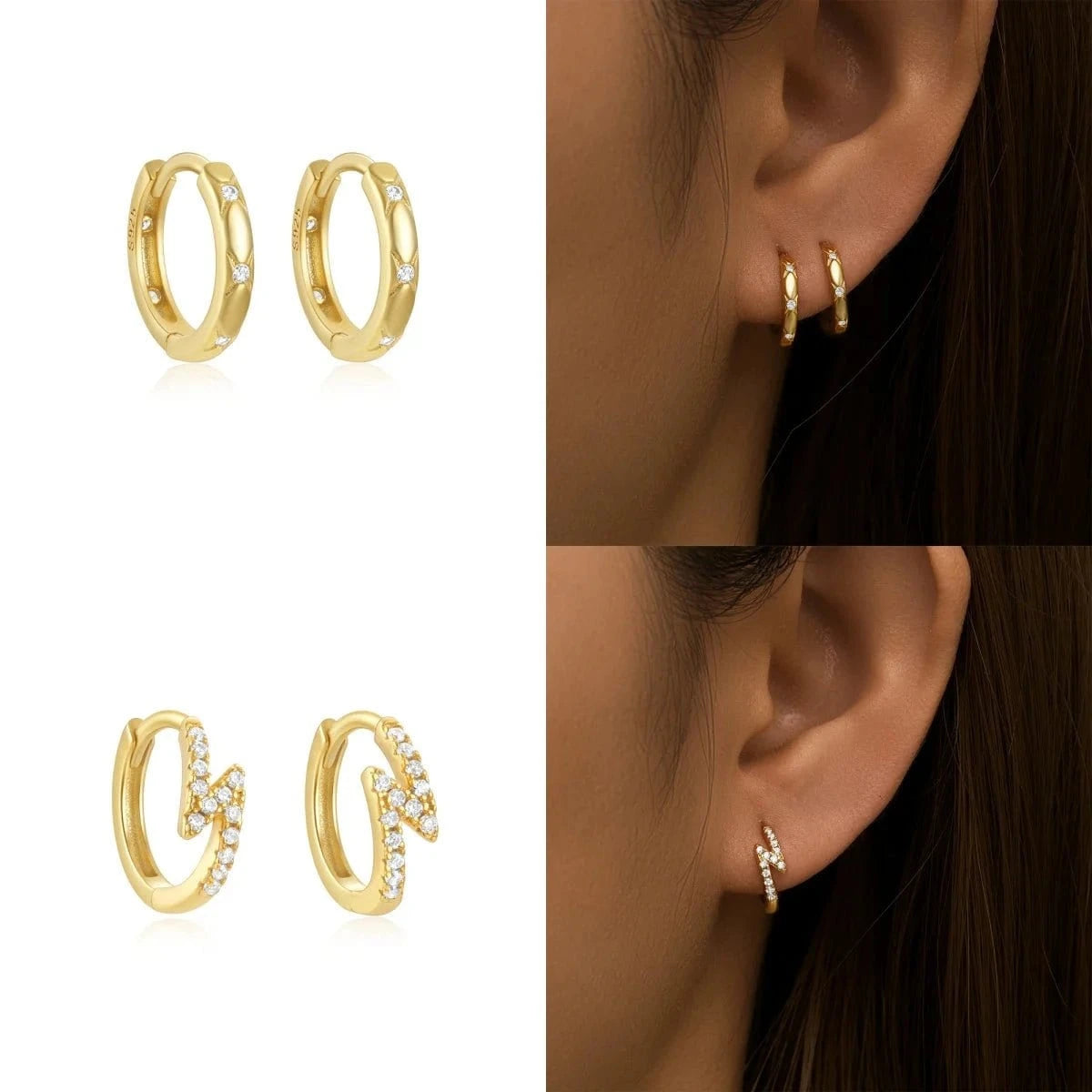 925 Mini Zirconia Hoop Earring