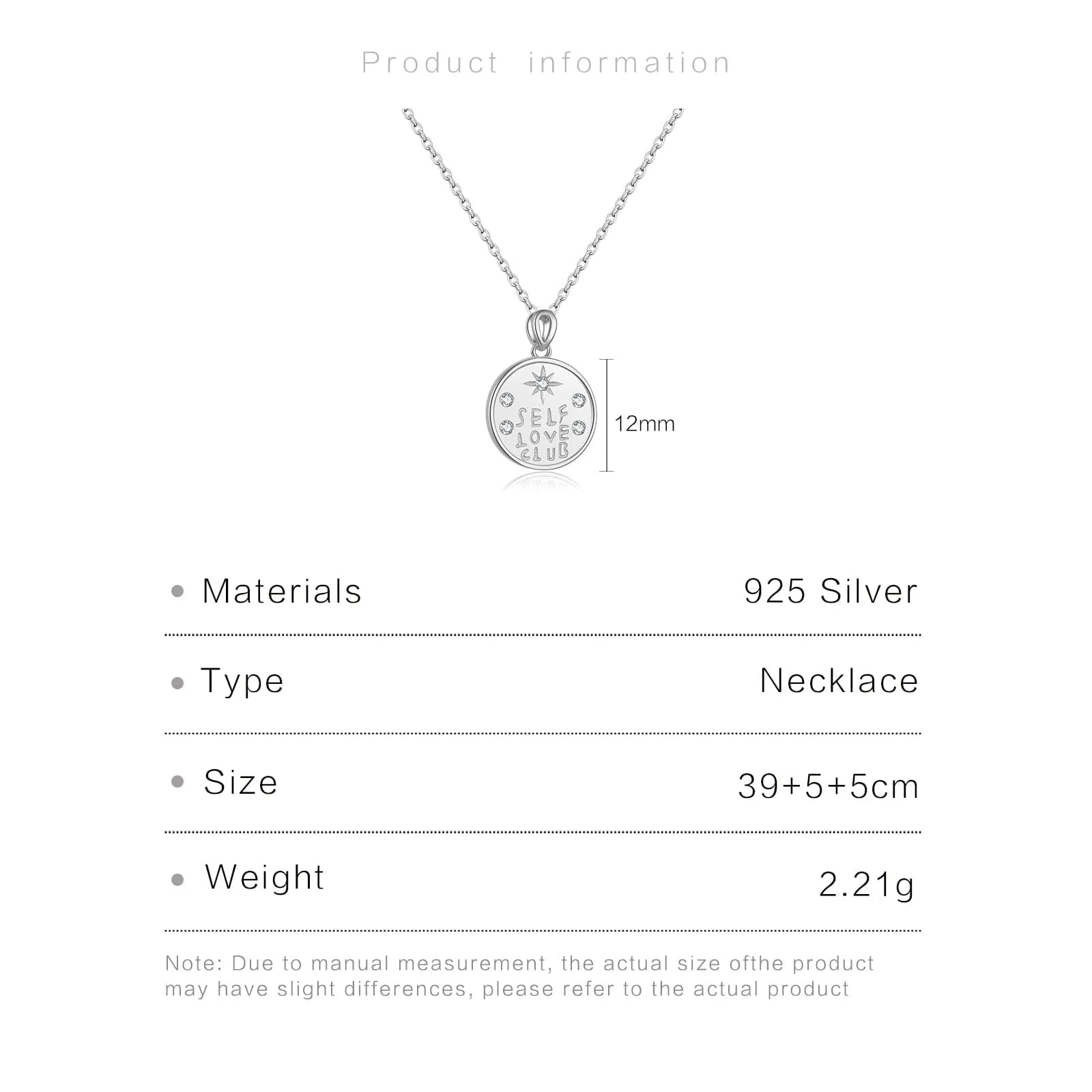 925 Sterling Silver Pendant necklace