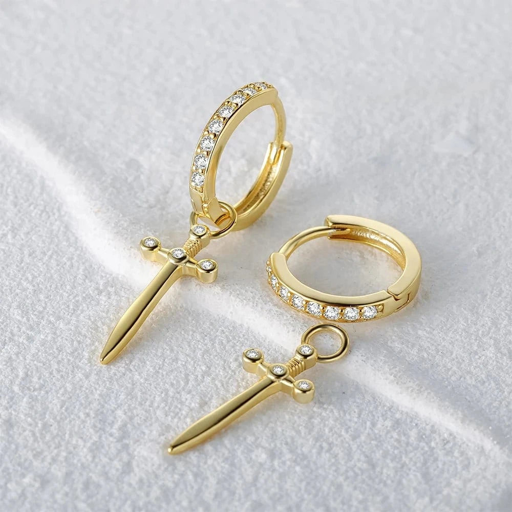 925 sword earrings