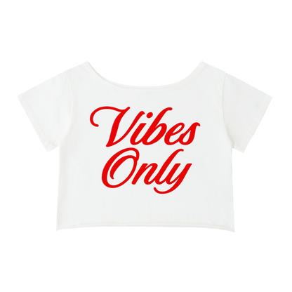 "Eden Dusty Blue Off-Shoulder Rolled Hem T-Shirt"