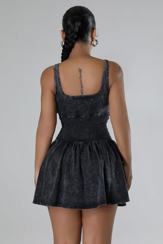 Back details of Sleeveless Corset Style Mini Dress