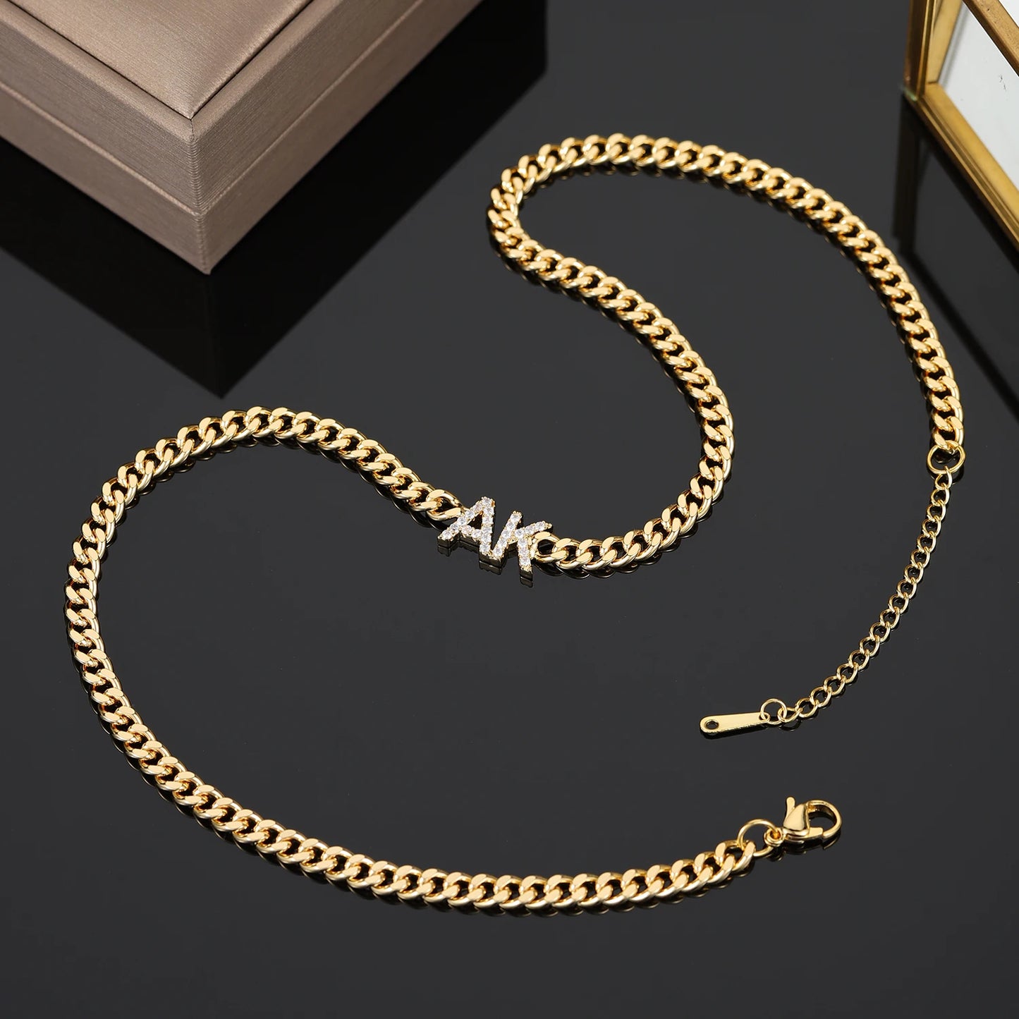 Custom Zirconia Name Cuban Chain Necklace