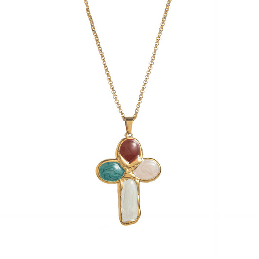 Golden Cross Necklace - lifestyle photo