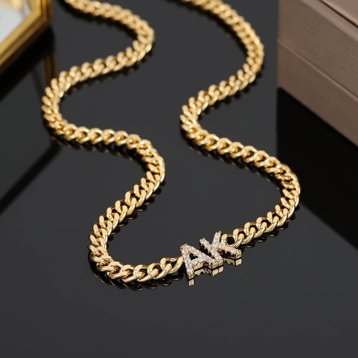 Custom Zirconia Name Cuban Chain Necklace