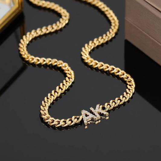Custom Zirconia Name Cuban Chain Necklace