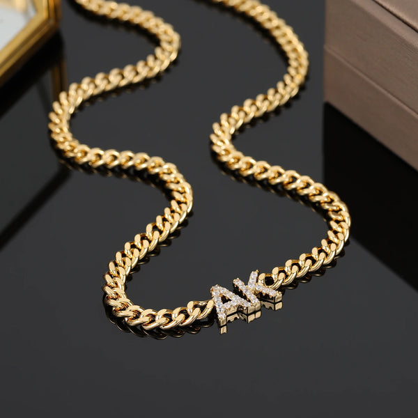 Custom Zirconia Name Cuban Chain Necklace