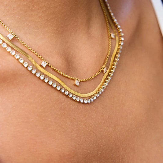 Nova White Square Zirconia Layer Necklace - additional view 7
